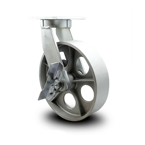 10 Inch Heavy Duty Semi Steel Cast Iron Caster with Brake and Swivel Lock SCC